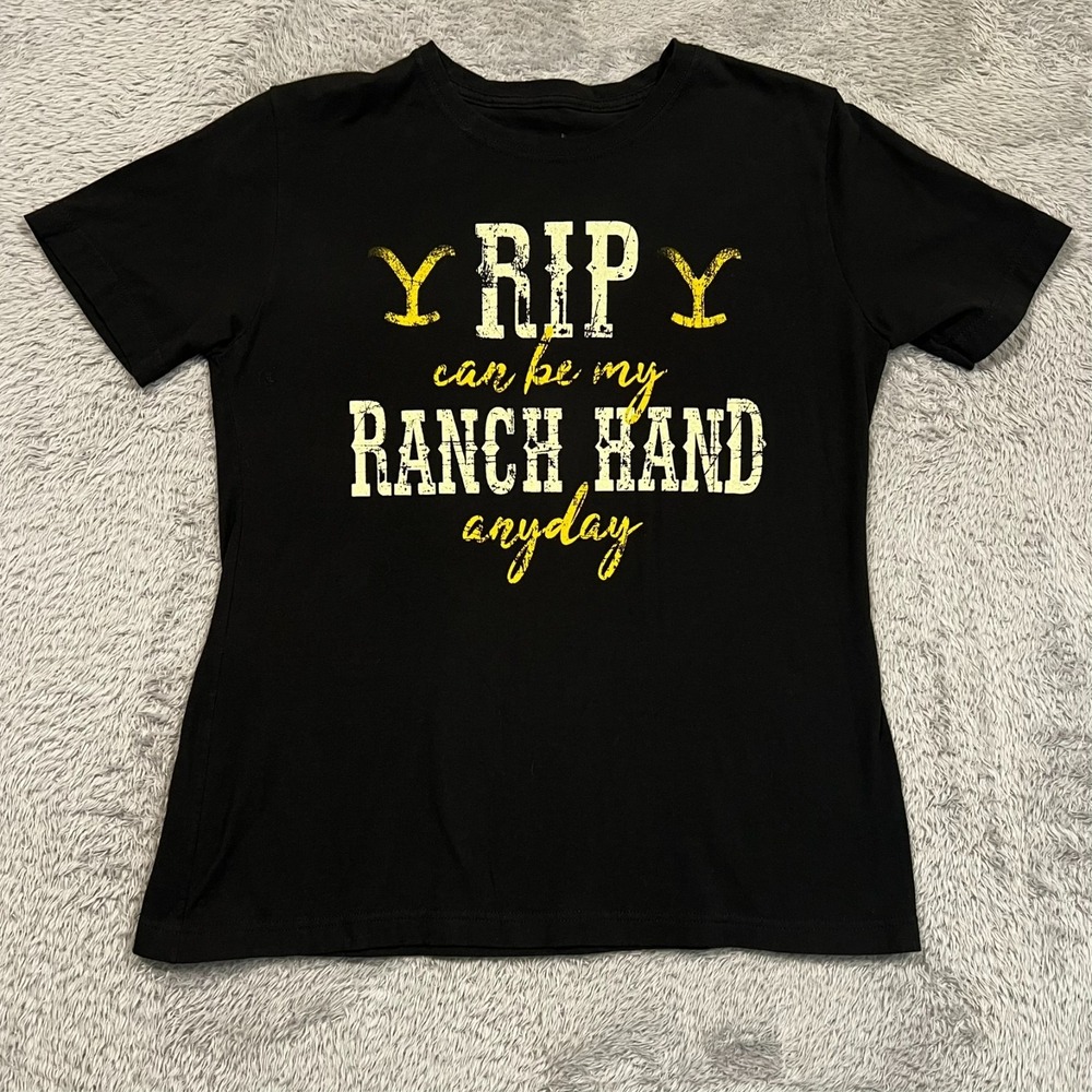 Yellowstone‎ T-Shirt Rip Can Be My Ranch Hand Graphic Black Womens Large